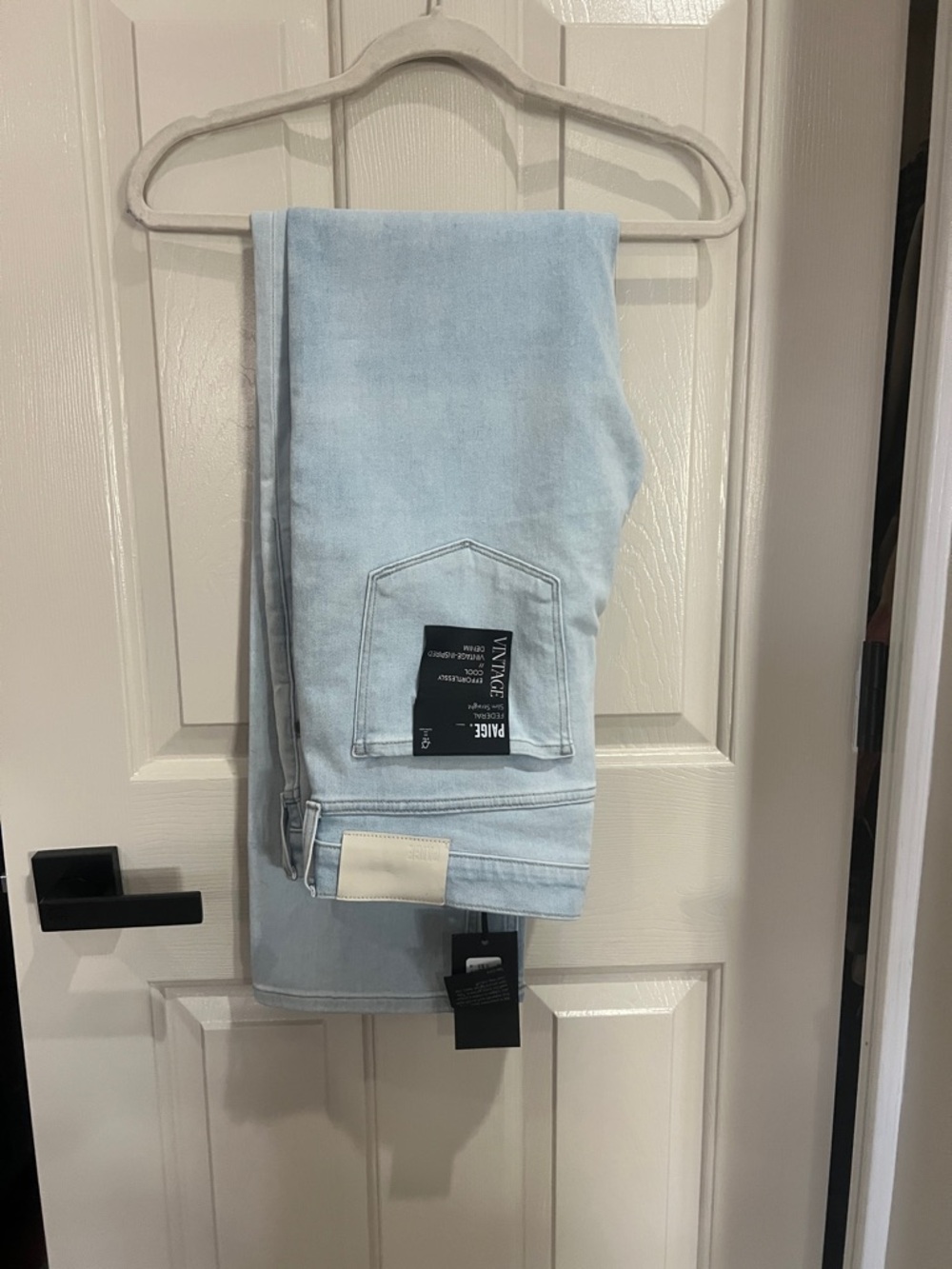 PAIGE Light Blue Straight Leg Women's Jeans